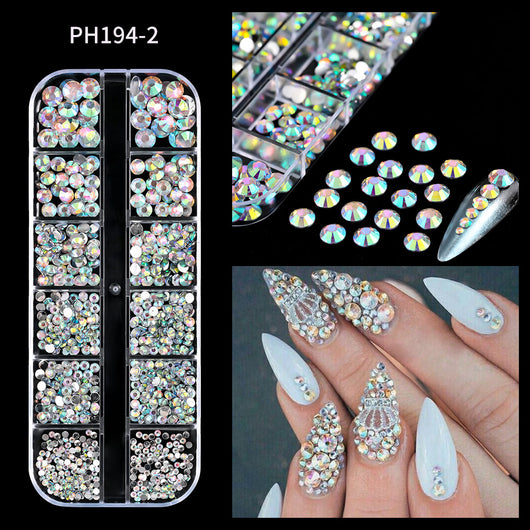 Uñas Decorativas Cuadradas con Cristales Brillantes - Image 7