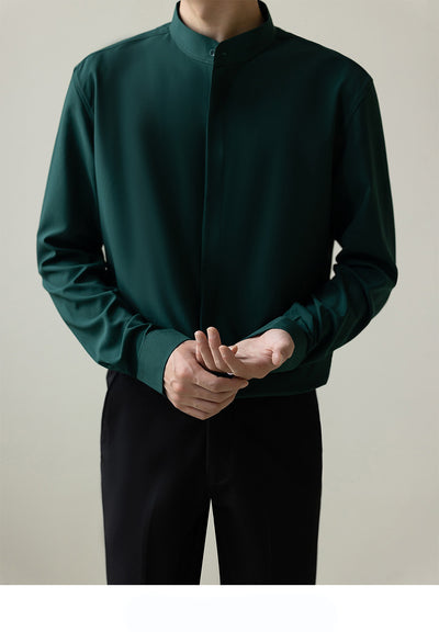 Camisa de Negocios Moderna Hombre Corte Coreano Antimanchas sin Arrugas - Image 12