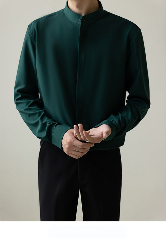 Camisa de Negocios Moderna Hombre Corte Coreano Antimanchas sin Arrugas - Image 12
