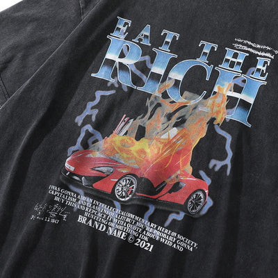 Camiseta Hombre Suelta Estampado Autos Cuello Redondo Manga Corta - Image 5