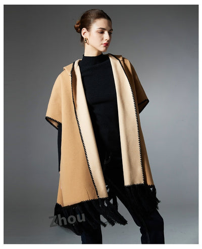 Poncho Hoodie con Borlas - Abrigo Versátil para Otoño e Invierno - Image 19