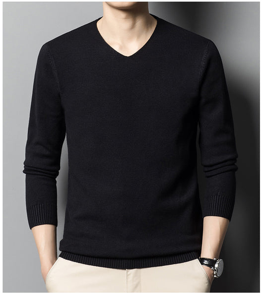 Suéter Tejido Cuello V para Hombre - Prenda Base Otoño Ejecutiva - Image 20