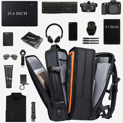 Mochila Ejecutiva Impermeable con Capacidad Expandible para Viajes de Negocios - Image 5