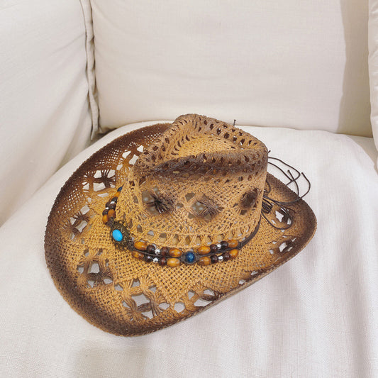 Sombrero Vaquero de Paja para Playa - Protección Solar Premium - Image 2