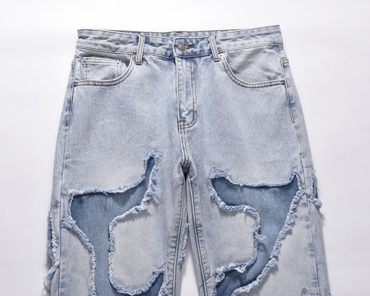 Jeans Vintage Patchwork Desgastado Estilo Callejero - Image 3