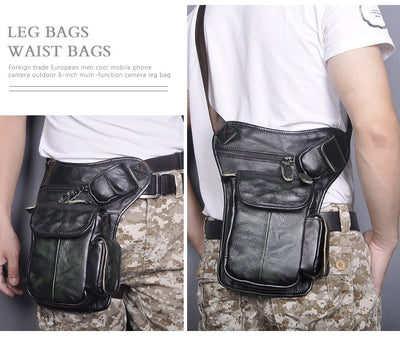 Bolsa de Cintura de Cuero Curtido al Aceite Vintage para Hombre - Estilo Outdoor - Image 35