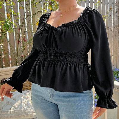 Blusa Reductora Talla Grande con Efecto Adelgazante y Escote Clavícula - Image 4