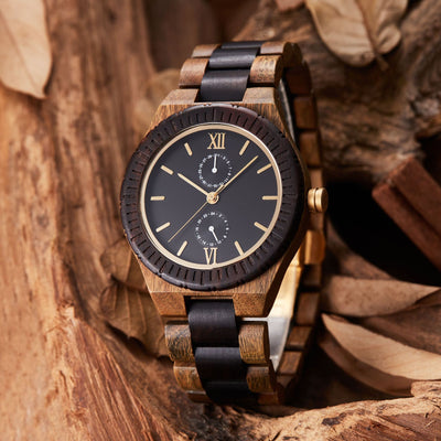Reloj de Madera Multifuncional para Hombre con Movimiento de Cuarzo - Image 11