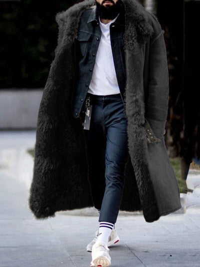 Abrigo Largo de Invierno en Terciopelo Grueso con Solapa - Máximo Abrigo - Image 8