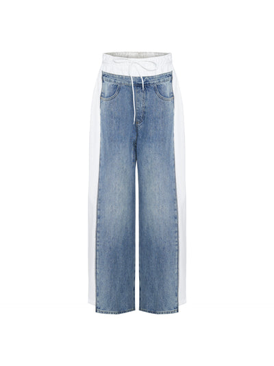 Jeans Patchwork Cintura Alta Loose Fit para Mujer - Image 13