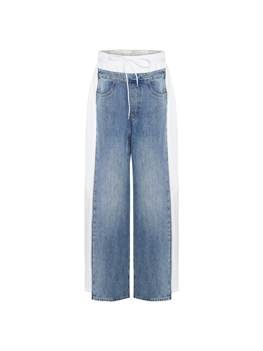 Jeans Patchwork Cintura Alta Loose Fit para Mujer - Image 13