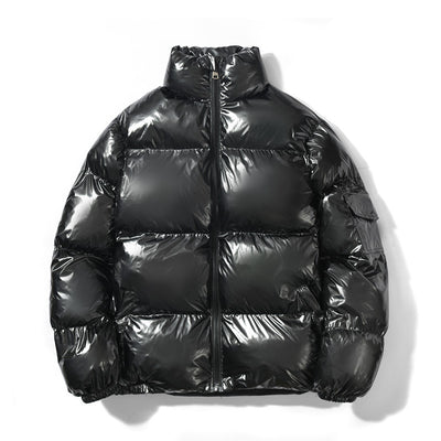 Chaqueta de Algodón con Cuello Alto Brillante para Hombre - Image 3