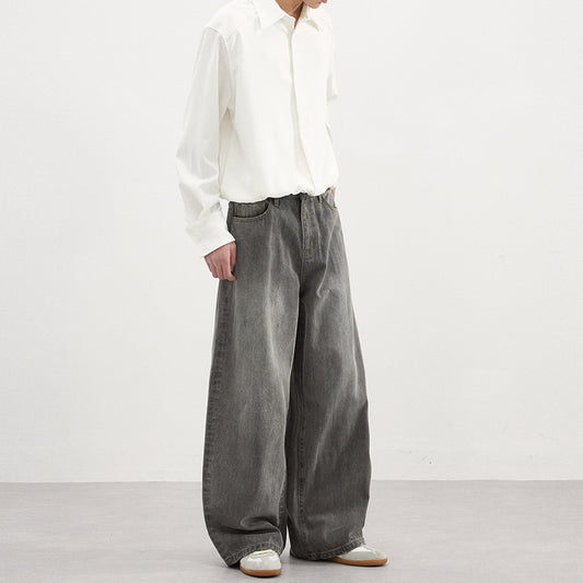 Pantalones Vaqueros Gris Lavado Básicos para Hombre - Otoño Invierno - Image 2