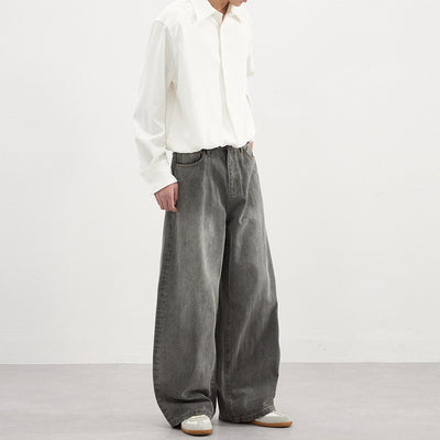 Pantalones Vaqueros Gris Lavado Básicos para Hombre - Otoño Invierno - Image 2
