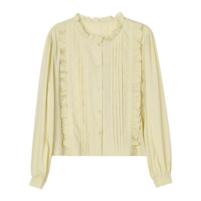 Blusa Elegante de Botones con Cuello Loto - Image 10