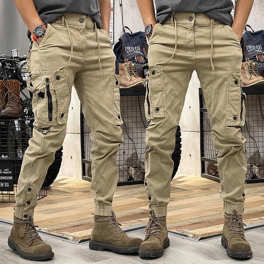 Pantalones Tácticos Casual de Pierna Recta para Hombre con Puños Ajustables - Image 3