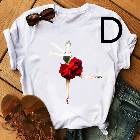 Saia Floral Personalizada de Balé para Meninas e Mulheres - Manga Curta