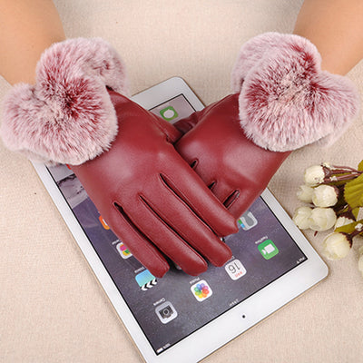 Guantes de Piel de Oveja Cálidos en Colores Lisos para Mujer - Image 13