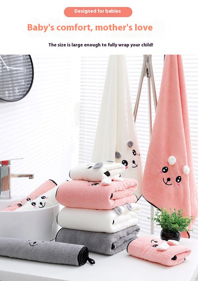 Juego de Toallas de Baño Coral Velvet con Diseño Orejas de Conejo y Koala - Set Regalo - Image 25