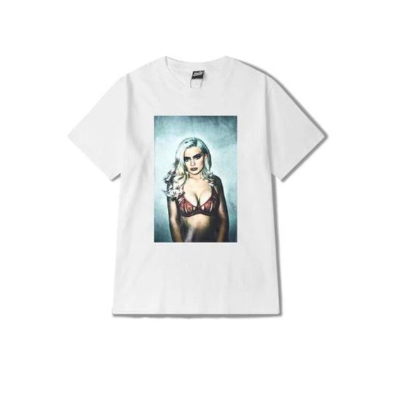 Camiseta de Algodón Estampada Cuello Redondo para Hombre