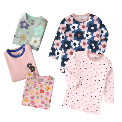 Pack de 5 Camisetas Infantiles Manga Larga Estampado Otoño Multicolor - Image 42