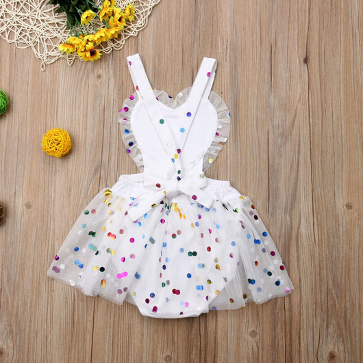 Vestido Jumpsuit para Bebé Niña con Lentejuelas, Lunares y Falda Tul Tutú - Image 3