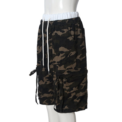 Shorts Holgados de Camuflaje con Bolsillos y Cordón Ajustable - Image 12