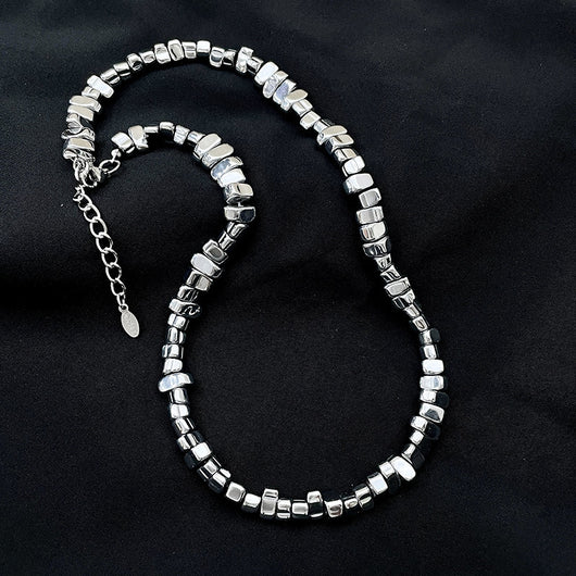 Collar de Acero Titanio Irregular para Parejas - Diseño Lujo Ligero Unisex - Image 9
