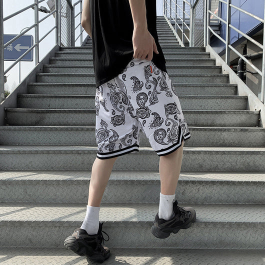 Shorts de Baloncesto Cashew Stripe para Hombre - Image 7