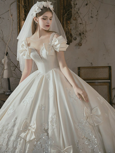 Vestido de Novia Vintage en Satén Elegante - Image 9