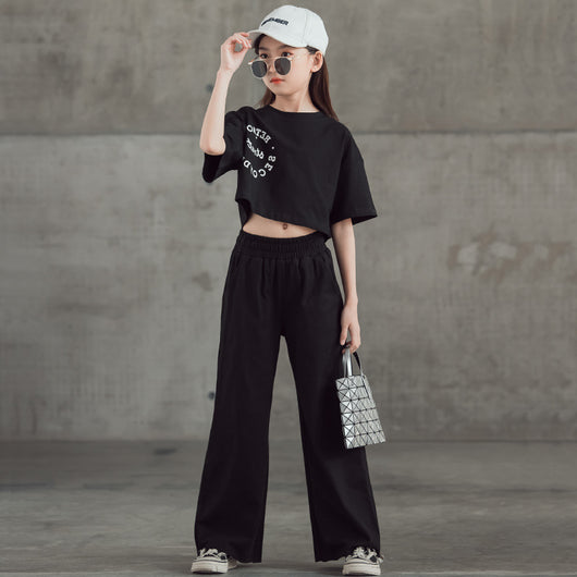 Conjunto Estampado: Camiseta Manga Corta + Pantalón Ancho Pierna Recta - Image 3