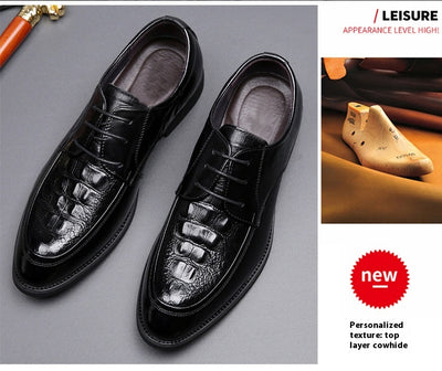 Zapatos de Cuero Cowhide Estilo Coreano Talla 36 - Punta Aguda Transpirables para Hombre - Image 20