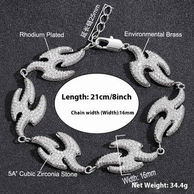 Pulsera Geométrica Golondrina con Micro Diamantes - Accesorio Hip Hop - Image 19