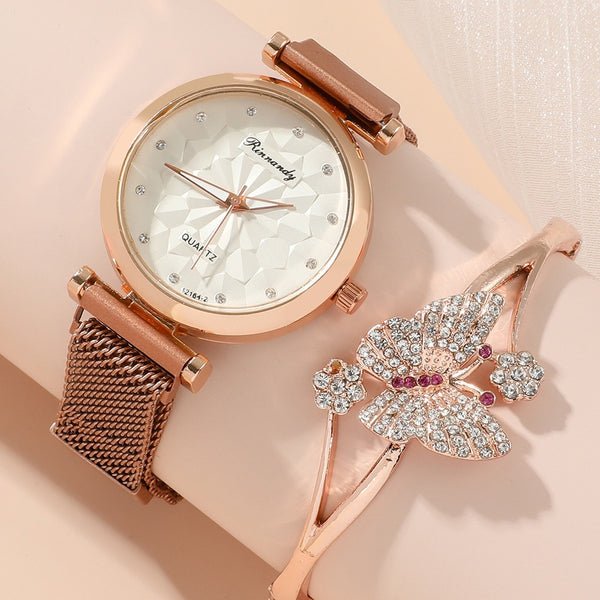 Juego de 5 Relojes de Cuarzo para Mujer en Caja de Regalo