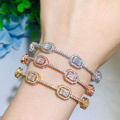 Conjunto de Pulsera y Anillo para Mujer con Circonita Brillante y Baño de Oro Real - Image 5