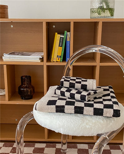 Toallas de Algodón Peinado Tejidas con Diseño Cuadrícula Padre e Hijo - Image 65