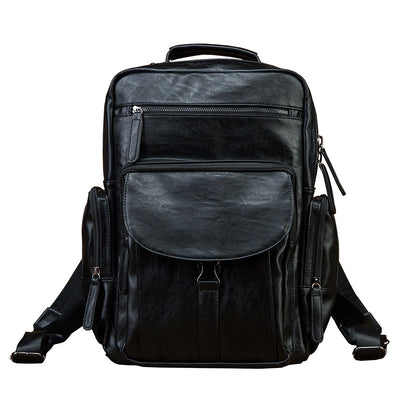 Mochila de Cuero Genuino para Hombre - Gran Capacidad, Diseño Moderno - Image 6