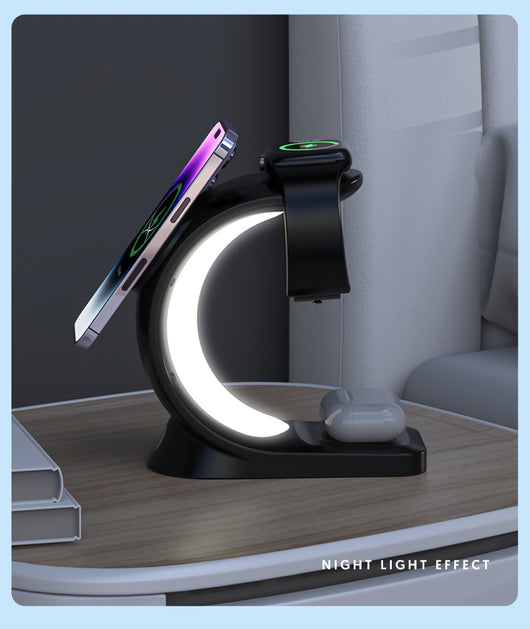 Cargador Inalámbrico Magnético 4 en 1 con Luz Ambiente para iPhone, Apple Watch y AirPods Pro - Image 20