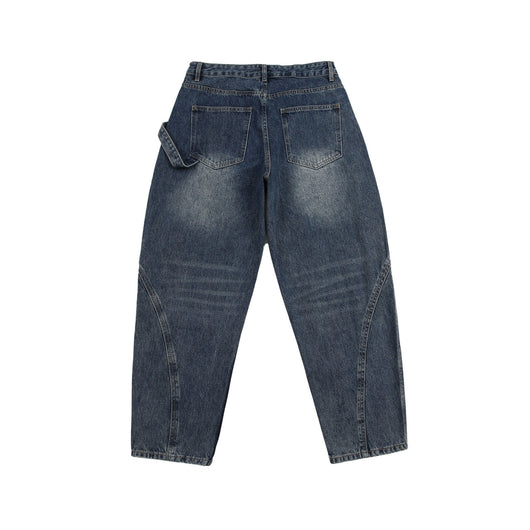 Pantalones Cargo Vaqueros Retro Lavado Pesado con Diseño de Bolsillos Oblicuos - Image 32
