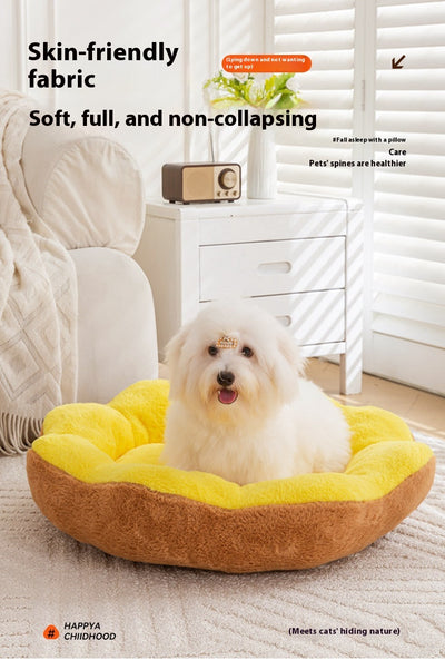 Cama Nido Redonda de Felpa Gruesa y Cálida para Mascotas con Cojín Desmontable y Lavable - Image 12