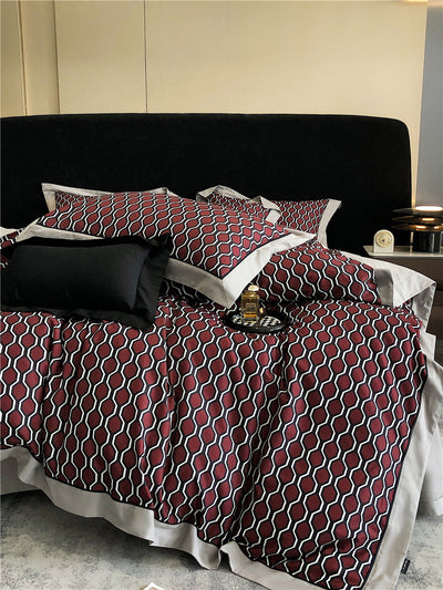 Juego de Cama de Algodón Pima de 4 Piezas Estampado - Image 6