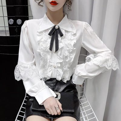 Blusa Vintage Palacio Victoriano para Mujer con Lazos y Volantes Lolita - Image 11
