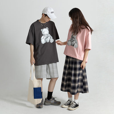 Playera Harajuku Estilo Ins con Estampado Osito Diamante - Image 3