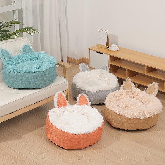 Cama Felpa Cómoda para Gatos y Perros - Casa Cama Plush Interior