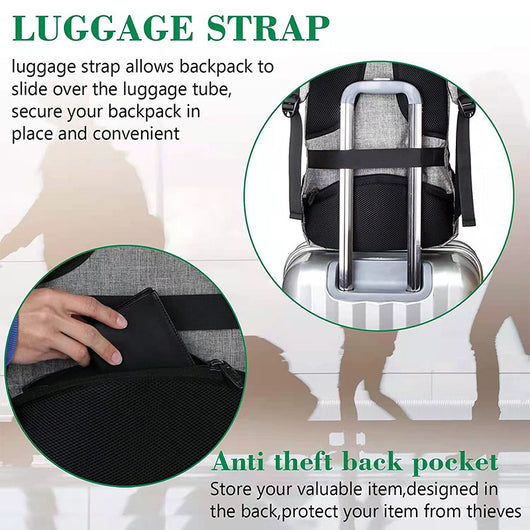 Mochila Portacomputadora Recargable para Viajes y Trabajo - Image 8