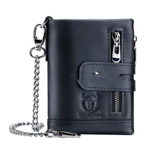Billetera Retro de Cuero Genuino Bifold Compacta con Doble Cierre - Image 6