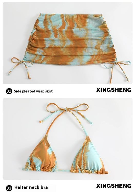 Traje de Baño Bikini Manga Larga con Tul Fruncido para Mujer - Image 12