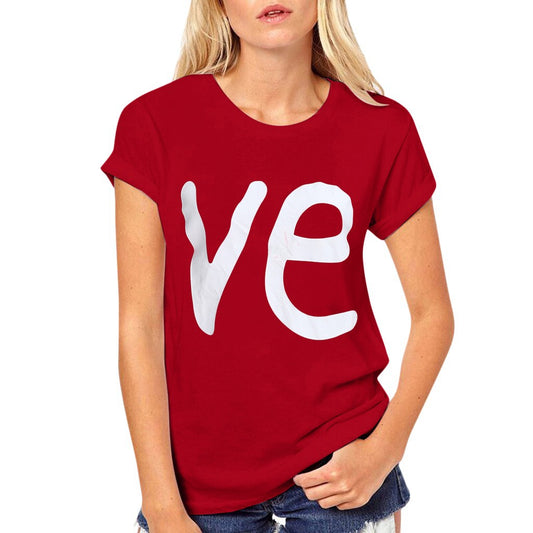 Playera Holgada de Cuello Redondo con Estampado para Parejas - Image 2