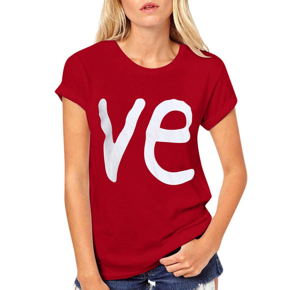 Playera Holgada de Cuello Redondo con Estampado para Parejas