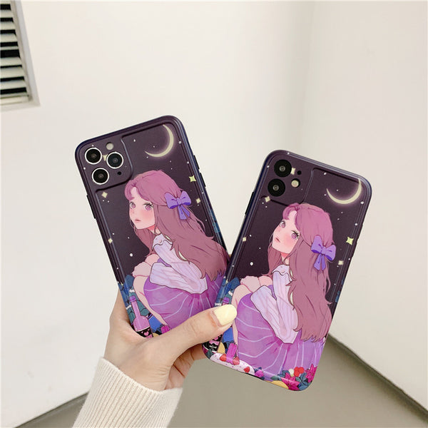 Funda para iPhone Estilo Cómic Chica - Diseño Simple y Moderno